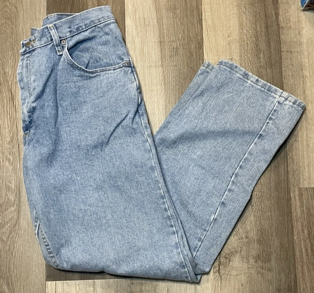 Wrangler Men's Jeans -Premium Quality- Light Wash Denim Blue Size 36x32 Regular